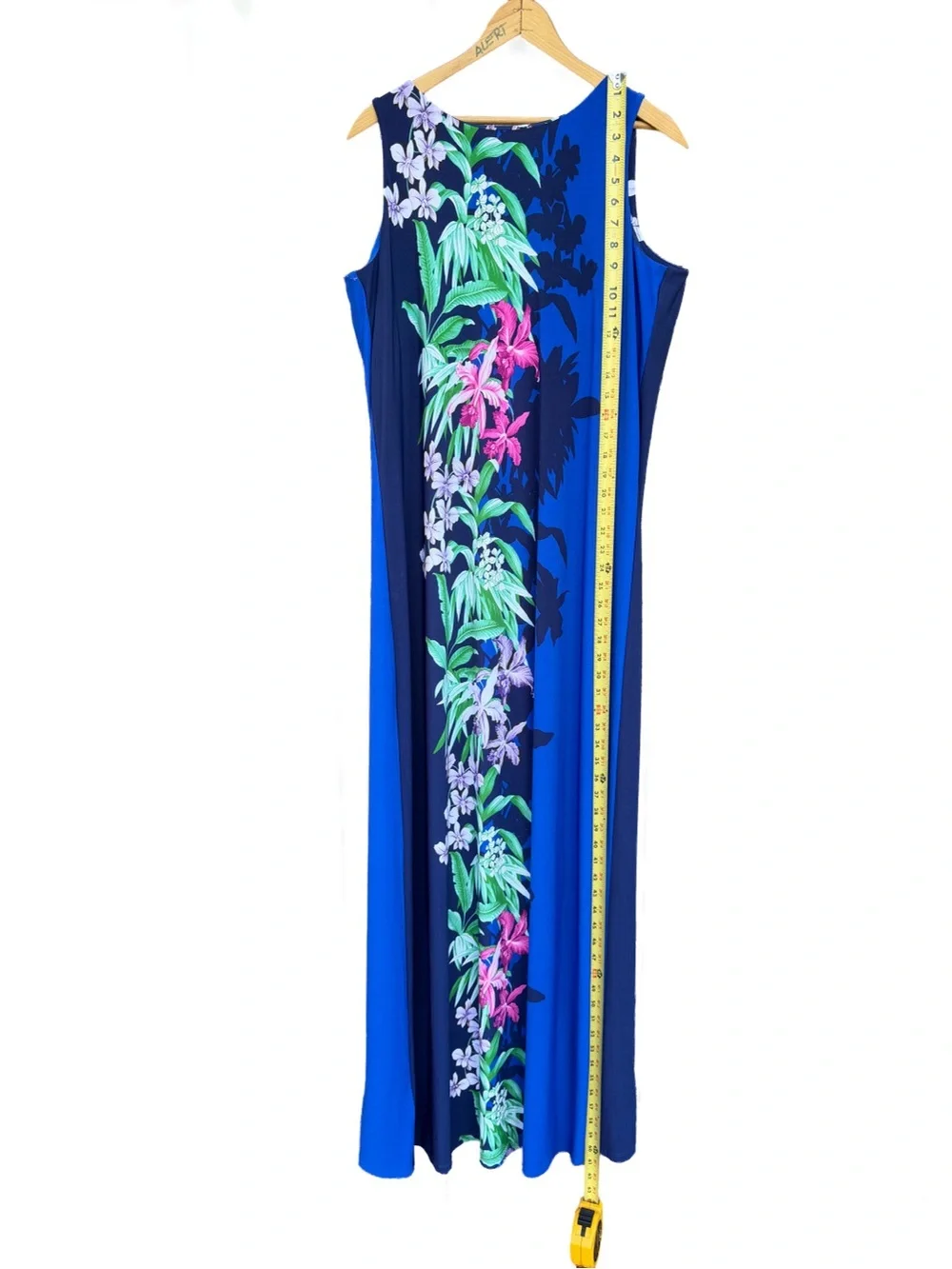 NWT Tommy Bahama Carmela Orchid Grove Maxi Dress L Large Island Navy UPF 30 Blue - Picture 6 of 8